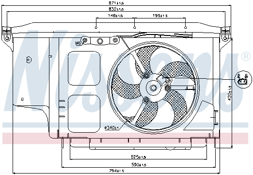Ventilator radiator (cu carcasa) PEUGEOT 206, 206+, 206 CC, 206 SW 1.1-2.0D dupa 1998
