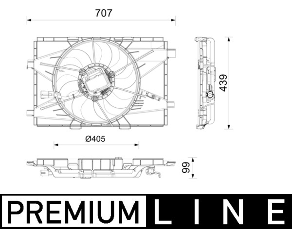 Ventilator radiator potrivit ABARTH 500E; FIAT 500E Electric dupa 2020 (cu carcasa) [2]