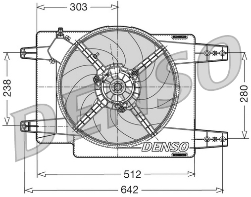 Ventilator radiator (cu carcasa) potrivit ALFA ROMEO 156 1.6 1.8 2.0 02.97-05.06