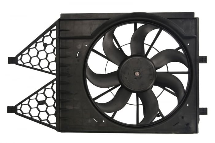 Ventilator radiator (cu carcasa) potrivit AUDI A1; SEAT IBIZA IV, IBIZA IV SC, IBIZA IV ST; SKODA FABIA II, FABIA III, RAPID, ROOMSTER, ROOMSTER PRAKTIK; VW POLO, POLO IV 1.0-1.9D 09.02-