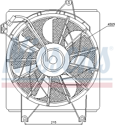 Ventilator radiator (cu carcasa) potrivit bmw seria 5 (e39); hyundai coupe i, lantra ii 1.5-2.5 11.95-04.02