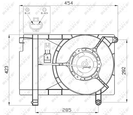 Ventilator radiator (cu carcasa) potrivit CHEVROLET AVEO / KALOS; CITROEN BERLINGO/MINIVAN; DAEWOO KALOS, NUBIRA 1.2-1.9D 07.98- [3]
