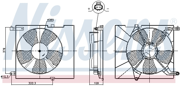 Ventilator radiator (cu carcasa) potrivit CHEVROLET AVEO KALOS; DAEWOO KALOS 1.4 09.02-
