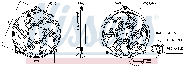 Ventilator radiator (cu carcasa) potrivit CITROEN BERLINGO MINIVAN, C5 I, C8, JUMPY II; FIAT SCUDO, ULYSSE; LANCIA PHEDRA; PEUGEOT 807, EXPERT, EXPERT TEPEE 1.6D-3.0 07.98-