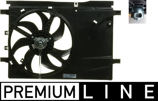 Ventilator radiator (cu carcasa) potrivit CITROEN NEMO, NEMO MINIVAN; FIAT FIORINO MINIVAN, QUBO; PEUGEOT BIPPER, BIPPER TEPEE 1.4 1.4CNG 11.07-