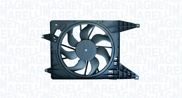 Ventilator radiator (cu carcasa) potrivit DACIA LOGAN, LOGAN EXPRESS, LOGAN MCV, SANDERO; LADA LARGUS; RENAULT LOGAN I 1.2-1.6ALK 09.05-