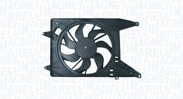 Ventilator radiator (cu carcasa) potrivit DACIA LOGAN, LOGAN EXPRESS, LOGAN MCV, SANDERO; LADA LARGUS; RENAULT LOGAN I 1.5D 1.6 02.06-