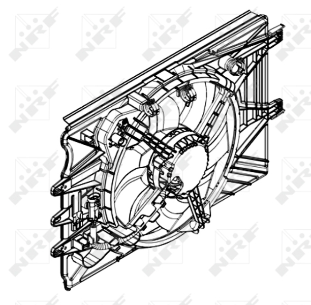 Ventilator radiator (cu carcasa) potrivit FIAT 500L 0.9-1.6D 09.12-