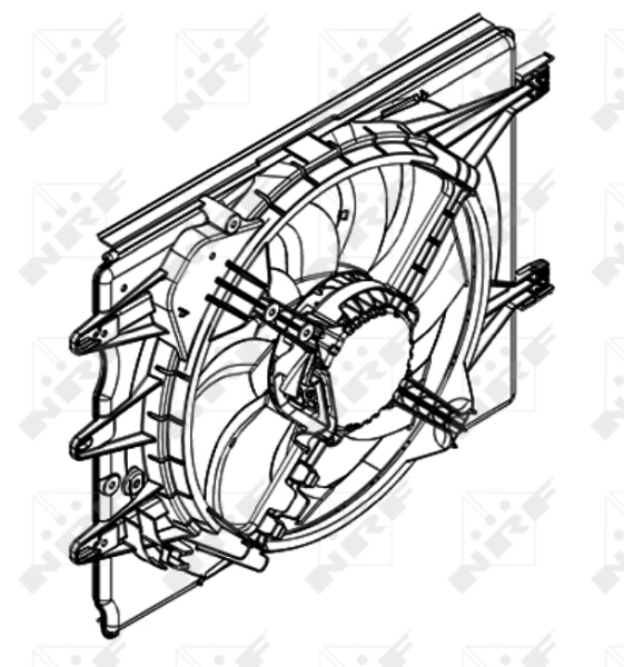 Ventilator radiator (cu carcasa) potrivit FIAT 500L 1.4 09.12-