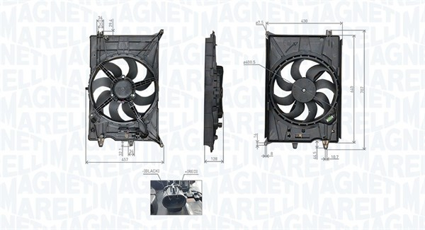 Ventilator radiator (cu carcasa) potrivit FIAT 500X; JEEP RENEGADE 1.4 1.6D 07.14-