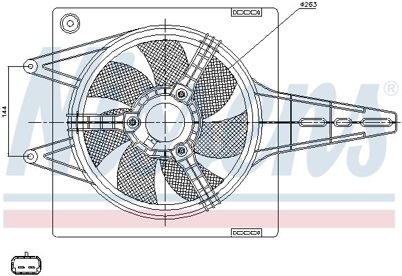 Ventilator radiator (cu carcasa) potrivit FIAT BRAVA, BRAVO I, MAREA, MULTIPLA 1.2-1.6CNG 10.95-06.10