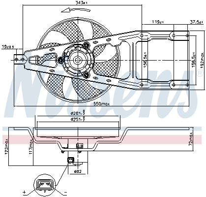 Ventilator radiator (cu carcasa) potrivit fiat cinquecento, seicento 600 0.7 0.9 1.1 07.91-01.10
