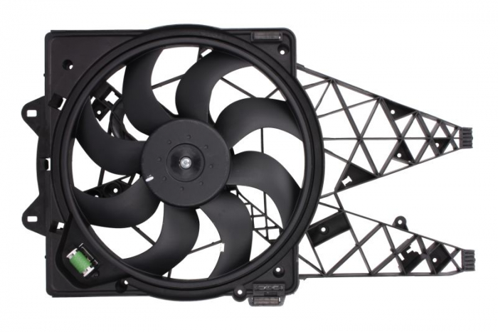 Ventilator radiator (cu carcasa) potrivit FIAT DOBLO, DOBLO CARGO, DUCATO 1.3D-2.0D 01.10-