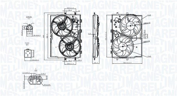 Ventilator radiator (cu carcasa) potrivit FIAT DUCATO 2.0D 3.0CNG 3.0D 04.09-