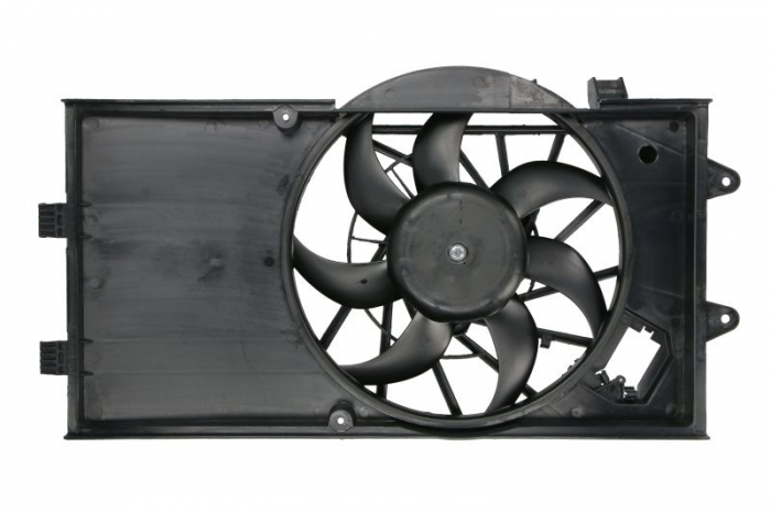 Ventilator radiator (cu carcasa) potrivit FIAT GRANDE PUNTO, PUNTO, PUNTO EVO, PUNTO EVO HATCHBACK, PUNTO HATCHBACK; OPEL ADAM, CORSA D, CORSA D HATCHBACK, CORSA E, CORSA E HATCHBACK 0.9-1.4LPG 06.05-