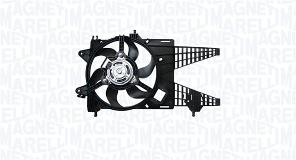 Ventilator radiator (cu carcasa) potrivit FIAT IDEA, PUNTO, PUNTO HATCHBACK; LANCIA MUSA 1.3D 06.03-