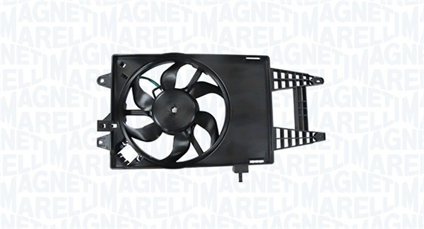 Ventilator radiator (cu carcasa) potrivit FIAT IDEA, PUNTO, PUNTO HATCHBACK; LANCIA YPSILON 1.2 1.2CNG 1.4 09.99-