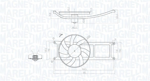 Ventilator radiator (cu carcasa) potrivit FIAT PANDA, PANDA HATCHBACK 1.1 1.2 1.2CNG 09.03-