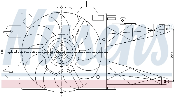 Ventilator radiator (cu carcasa) potrivit FIAT PUNTO 1.2 1.2CNG 09.99-03.12