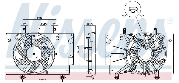 Ventilator radiator (cu carcasa) potrivit FORD B-MAX, ECOSPORT, FIESTA VI 1.0 09.12-