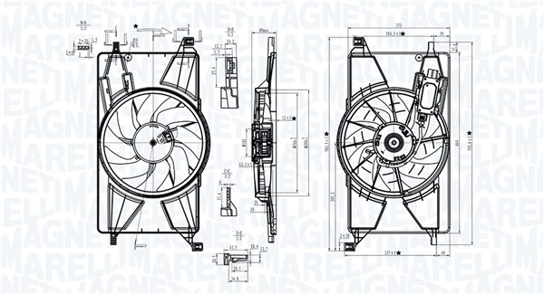 Ventilator radiator potrivit FORD C-MAX II, FOCUS III, FOCUS III/HATCHBACK, GRAND C-MAX 1.6-Electric 2010-2020 (cu carcasa) [2]