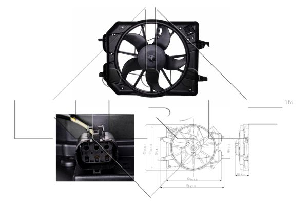 Ventilator radiator (cu carcasa) potrivit FORD FOCUS I, FOCUS I KOMBI 1.4 1.6 1.6ALK 10.98-03.05