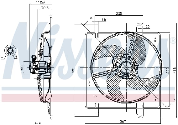 Ventilator radiator (cu carcasa) potrivit FORD KA 1.3 1.6 09.96-11.08