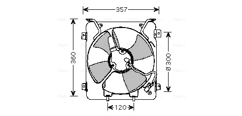 Ventilator radiator (cu carcasa) potrivit HONDA CIVIC VI 1.4-1.8 09.94-03.01 [3]