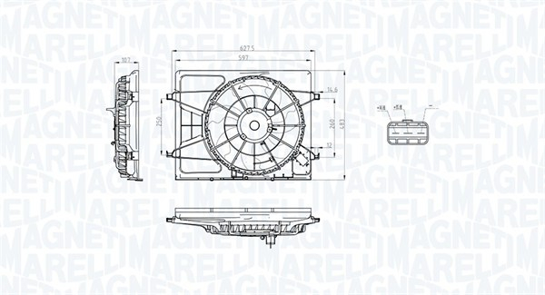 Ventilator radiator (cu carcasa) potrivit HYUNDAI ELANTRA IV, I30 1.4 1.6 2.0 06.06-06.12