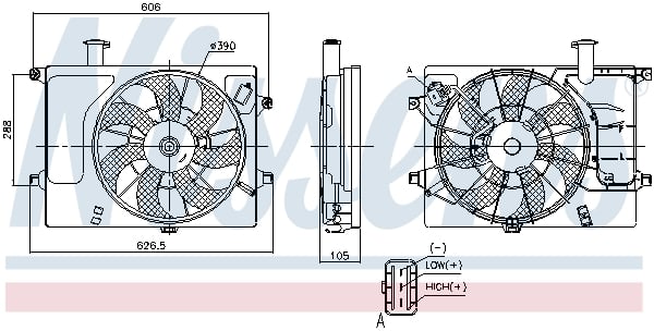 Ventilator radiator (cu carcasa) potrivit HYUNDAI ELANTRA V, I30; KIA CEE D, CERATO III, PRO CEE D 1.4-2.0 09.10-