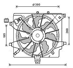Ventilator radiator (cu carcasa) potrivit HYUNDAI ELANTRA V, I30; KIA CEE D, PRO CEE D 1.4D 1.6 1.6D 02.11-