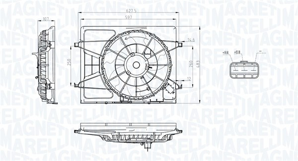 Ventilator radiator (cu carcasa) potrivit HYUNDAI I30; KIA CEE'D, PRO CEE'D 1.4/1.6/1.6LPG 12.06-02.13 [3]
