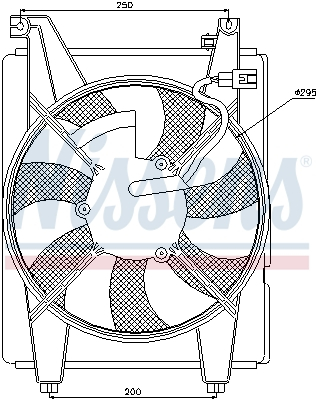 Ventilator radiator (cu carcasa) potrivit HYUNDAI SONATA IV 2.0-2.7 03.98-11.04