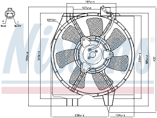 Ventilator radiator (cu carcasa) potrivit MAZDA PREMACY 1.9/2.0 07.99-03.05 [3]
