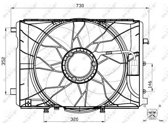 Ventilator radiator (cu carcasa) potrivit MERCEDES A (W176), B SPORTS TOURER (W246, W242), C (C204), C T-MODEL (S204), C (W204), CLA (C117), CLA SHOOTING BRAKE (X117) 1.6-Electric 01.07- [3]