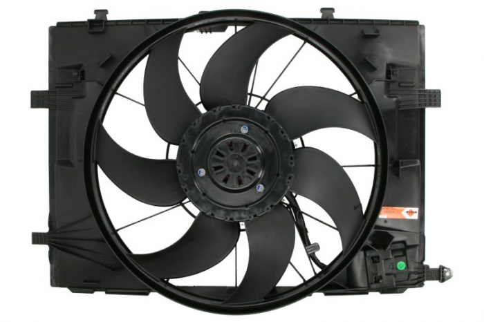 Ventilator radiator (cu carcasa) potrivit MERCEDES C (A205), C (C205), C T-MODEL (S205), C (W205), CLS (C257), E (A238), E ALL-TERRAIN (S213), E (C238), E T-MODEL (S213), E (W213), GLC (C253) 1.5-3.0