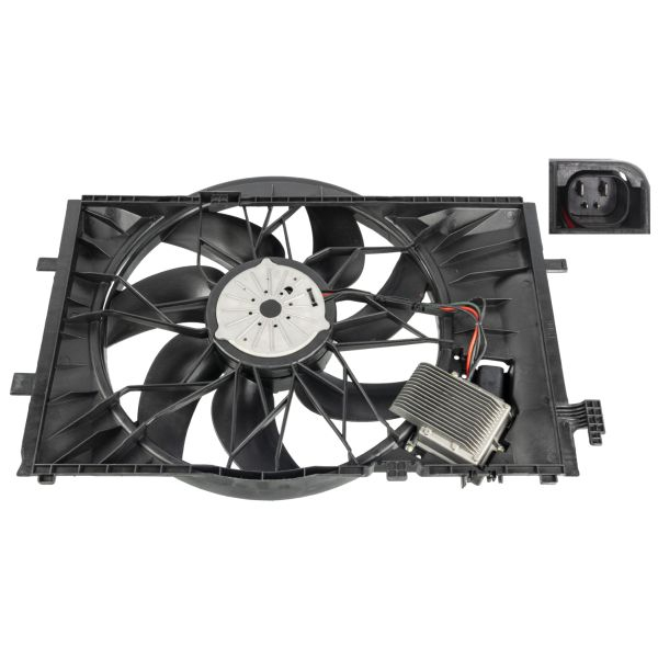 Ventilator radiator (cu carcasa) potrivit MERCEDES C (CL203), C T-MODEL (S203), C (W203), CLK (A209), CLK (C209) 1.8-5.4 05.00-03.10