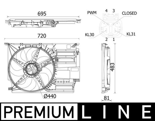 Ventilator radiator (cu carcasa) potrivit MINI (F55), (F56), (F57) 1.2/1.5/1.5D 12.13- [2]
