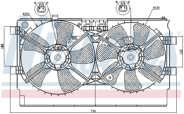 Ventilator radiator (cu carcasa) potrivit MITSUBISHI LANCER VII, LANCER VIII, OUTLANDER II 1.6-3.0 09.03- [3]