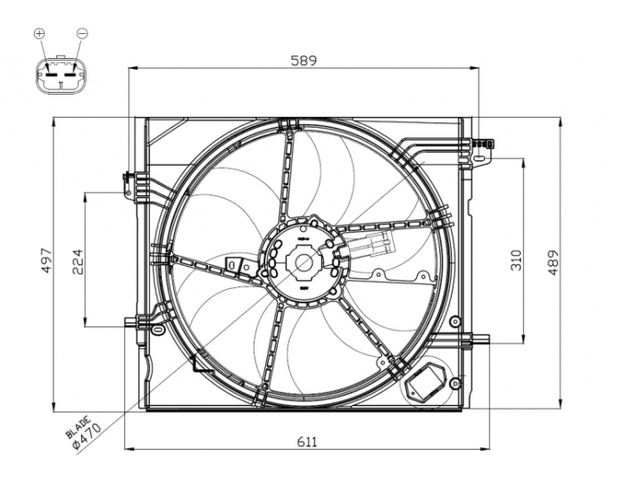 Ventilator radiator (cu carcasa) potrivit NISSAN QASHQAI II; RENAULT KADJAR 1.2 1.3 11.13-