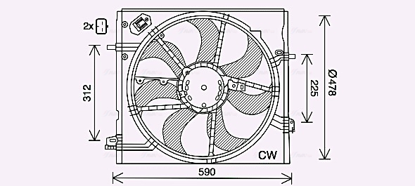Ventilator radiator potrivit NISSAN QASHQAI II, X-TRAIL III 1.2-1.6D dupa 2013 (cu carcasa) [2]