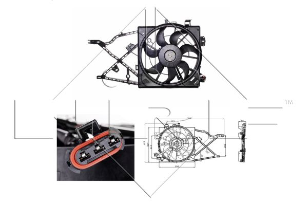 Ventilator radiator potrivit OPEL VECTRA B 1.6-2.6 1995-2003 (cu carcasa) [3]
