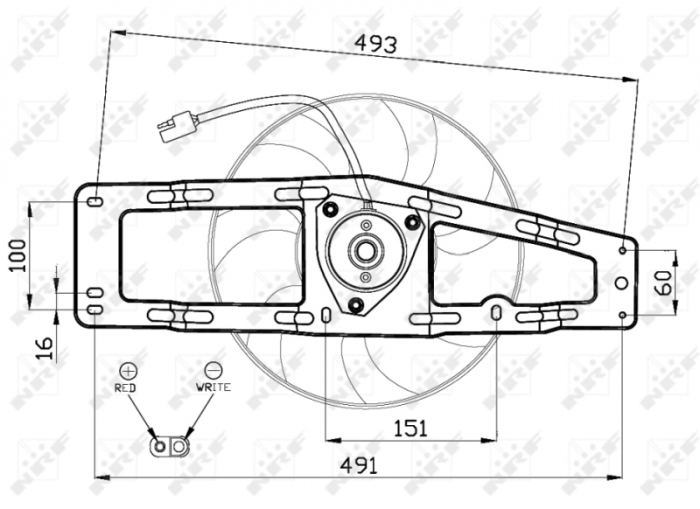 Ventilator radiator (cu carcasa) potrivit RENAULT TWINGO I 1.2 08.04-06.07