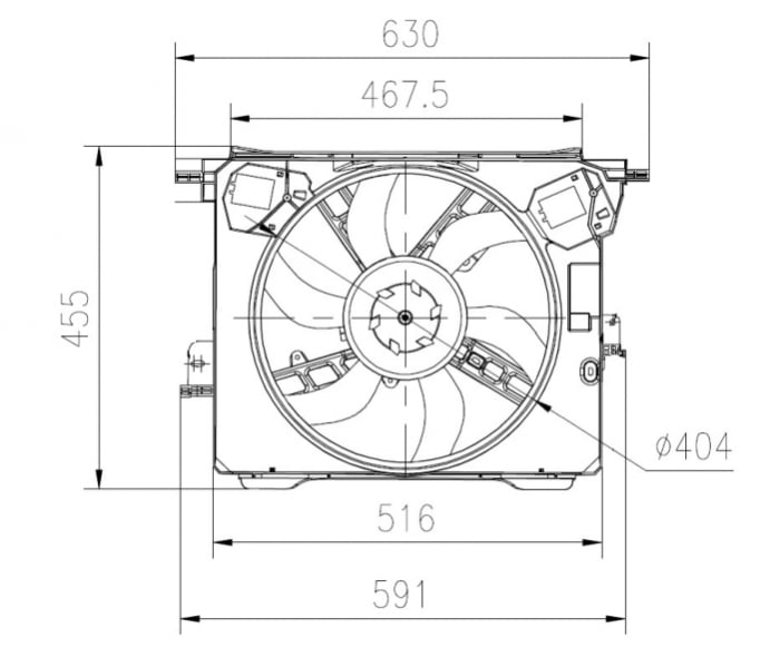 Ventilator radiator (cu carcasa) potrivit SMART FORFOUR, FORTWO 0.9 1.0 07.14-