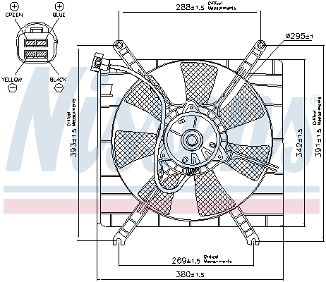 Ventilator radiator (cu carcasa) potrivit SUZUKI LIANA 1.3 1.6 07.01-