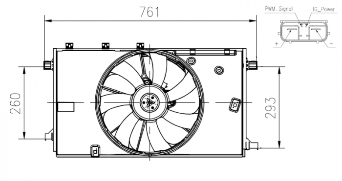 Ventilator radiator (cu carcasa) potrivit TOYOTA C-HR 1.2 10.16-