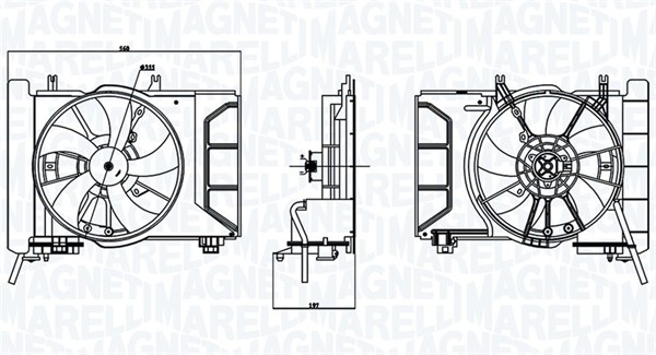 Ventilator radiator (cu carcasa) potrivit TOYOTA YARIS 1.0 12.10-