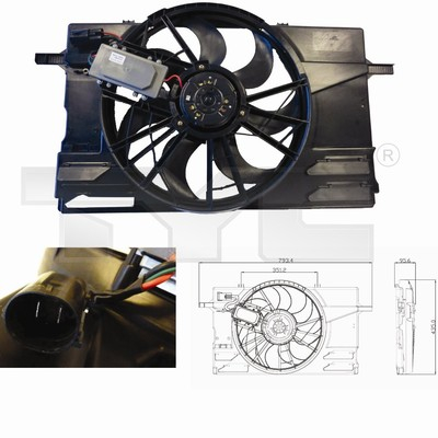 Ventilator radiator (cu carcasa) potrivit VOLVO C30, C70 II, S40 II, V50 1.6-2.5 2004-2013 [2]