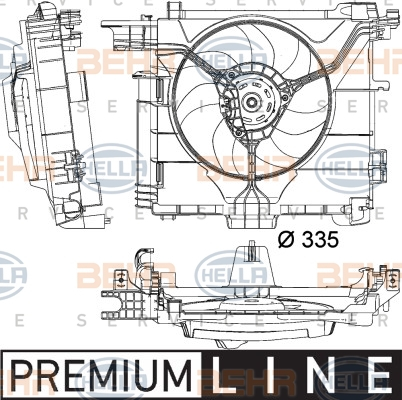 Ventilator radiator (cu carcasa) SMART FORTWO 0.8D 1.0 Electric dupa 2007