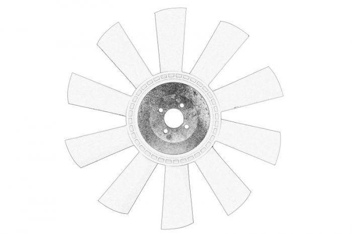 Ventilator radiator (diameter 457 mm, numar lame 10) potrivit URSUS 10014 H, 11024, 3822, 3824, 5322, 5324, 7524, 8014 H, 9014 H, 9024, 6024; ARMATRAC 1104; BASAK 2080, 2090, 2100, 2110; CASE IH 11
